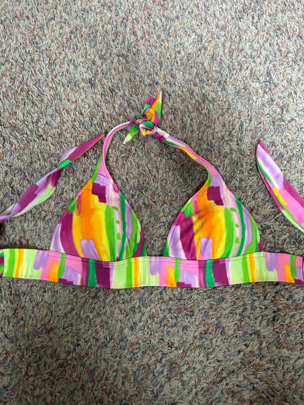 Victoria's Secret Multicolor Halter Bikini Top - Pink, Yellow, Green, Purple
